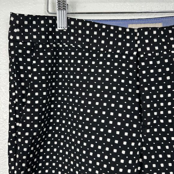 Banana Republic Pants Women Size 8 Hampton Black White Geometric Ankle Preppy - Picture 3 of 12